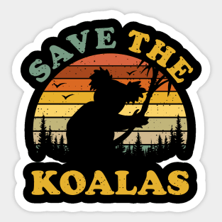 Save The Koalas Vintage Sticker